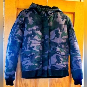 Lucky Brand camo bomber jacket, women's